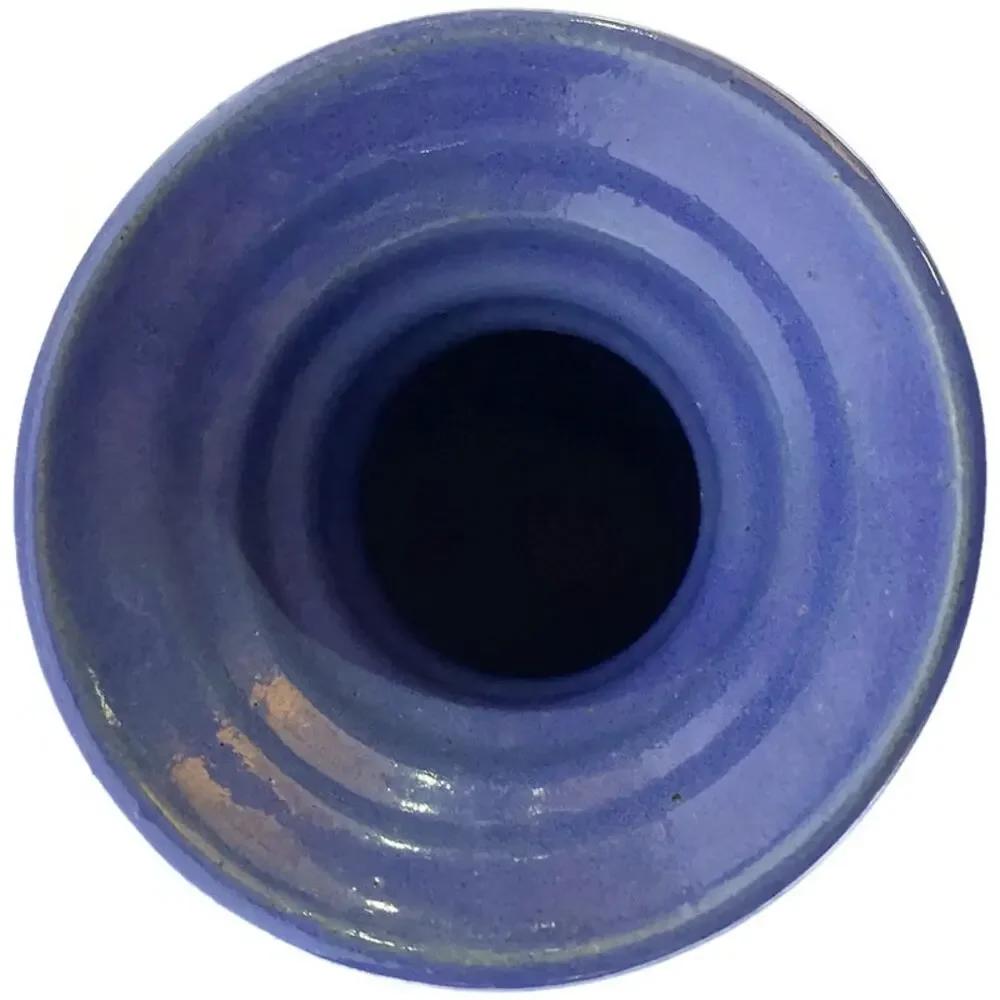 Tom Briney Signed Art Pottery Vase Floral Brown Blue 8.5